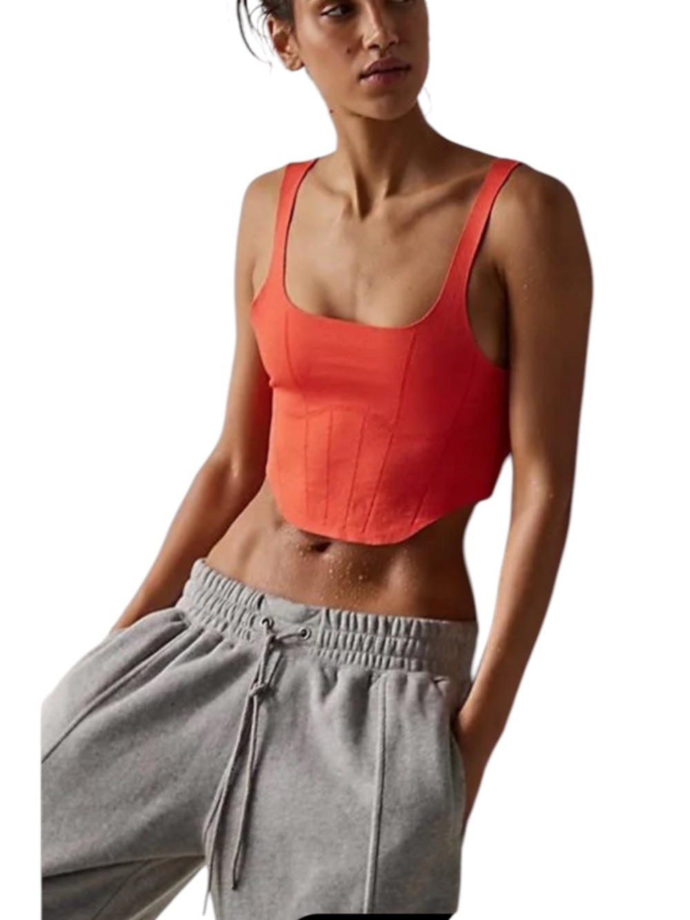 Free People Tops Free People Movement String Core Corset Crop M/L Flame